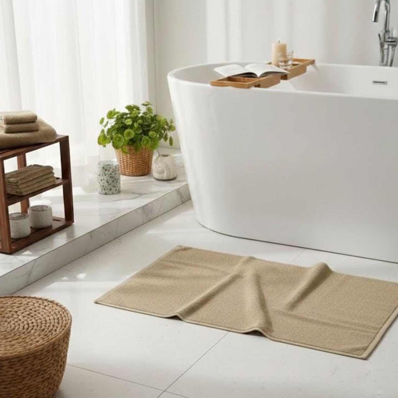 Bathmat ,Plain, Beige , 50*70 cm ,100% cotton