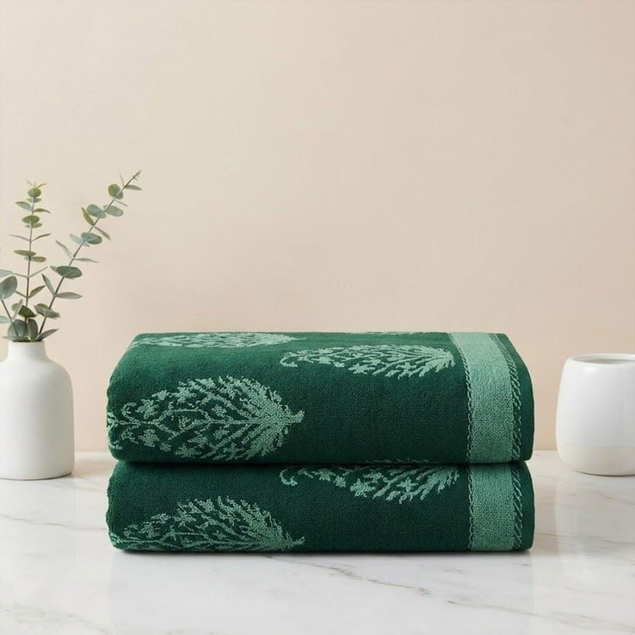 Velour Dark Green Bath Towel – 86*150 cm–630 gm Wrap Yourself in Luxury
