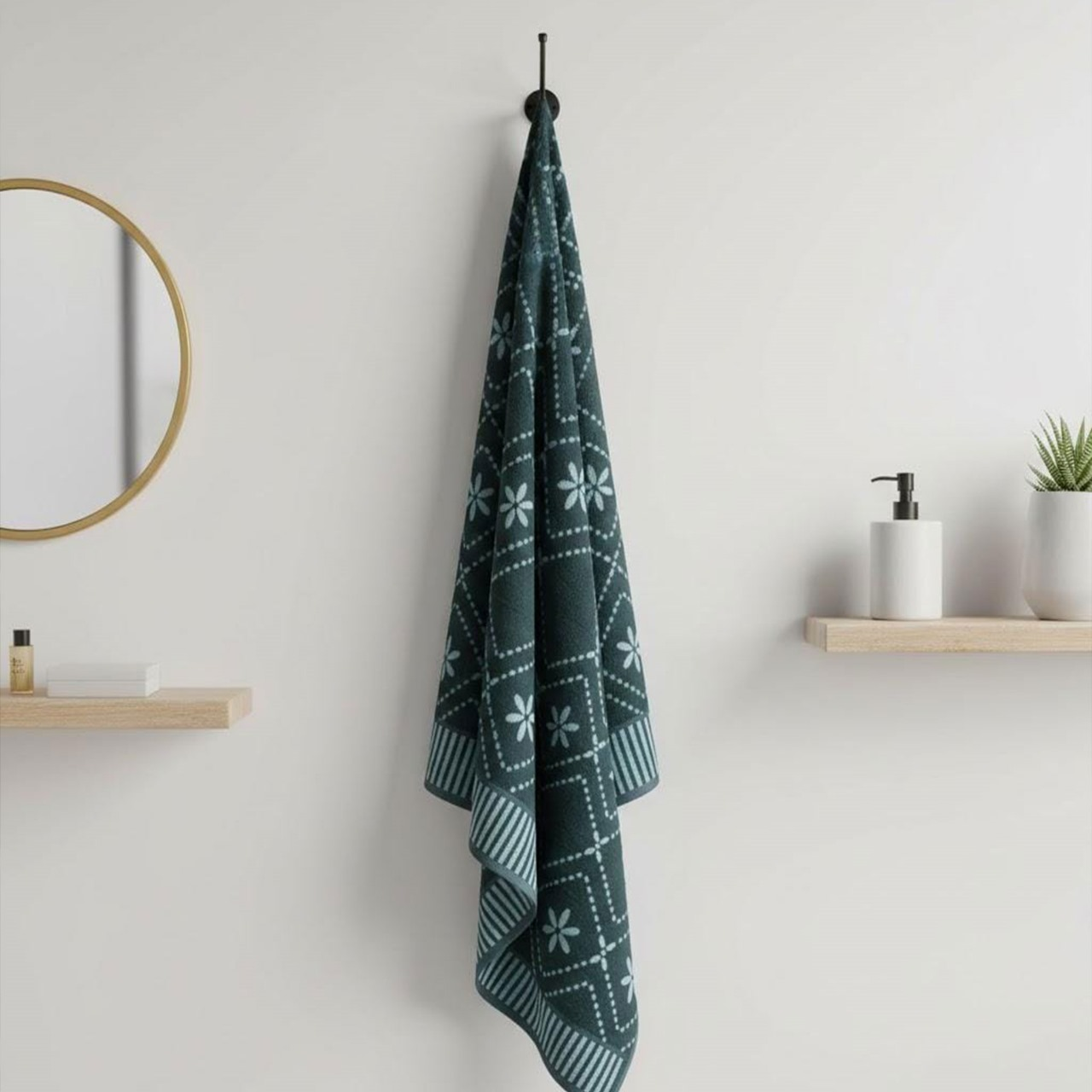 Bath Towel ,86*150, Dark Green ,100% cotton, velour