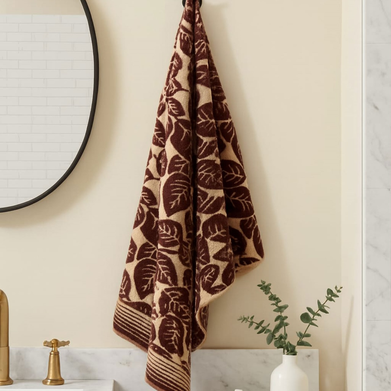 bath towel ,brown ,100% cotton, velour