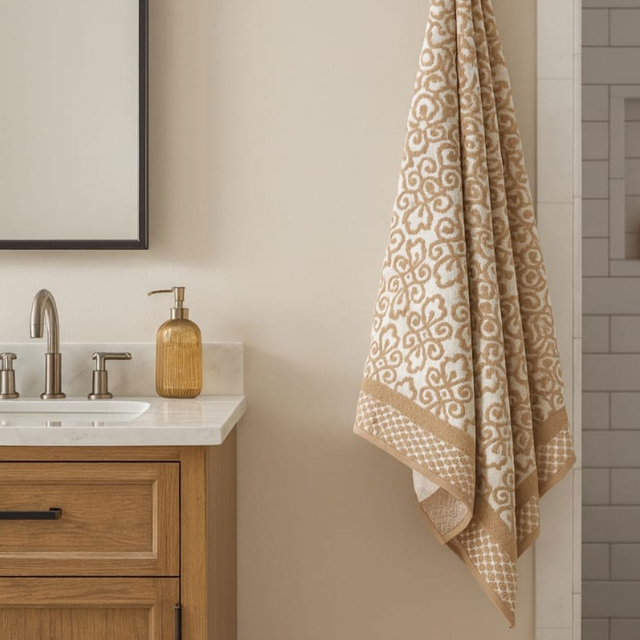 Bath Towel, Camel color ,86*150 , 100% Cotton, Velour