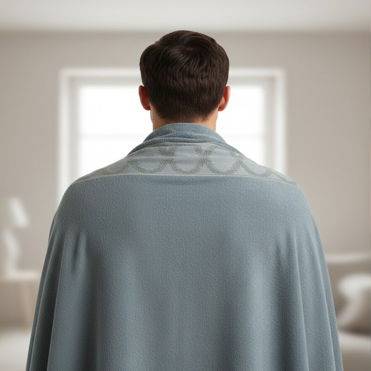 Bath Towel, 90*155 ,Velour, 100% Cotton, Grey.