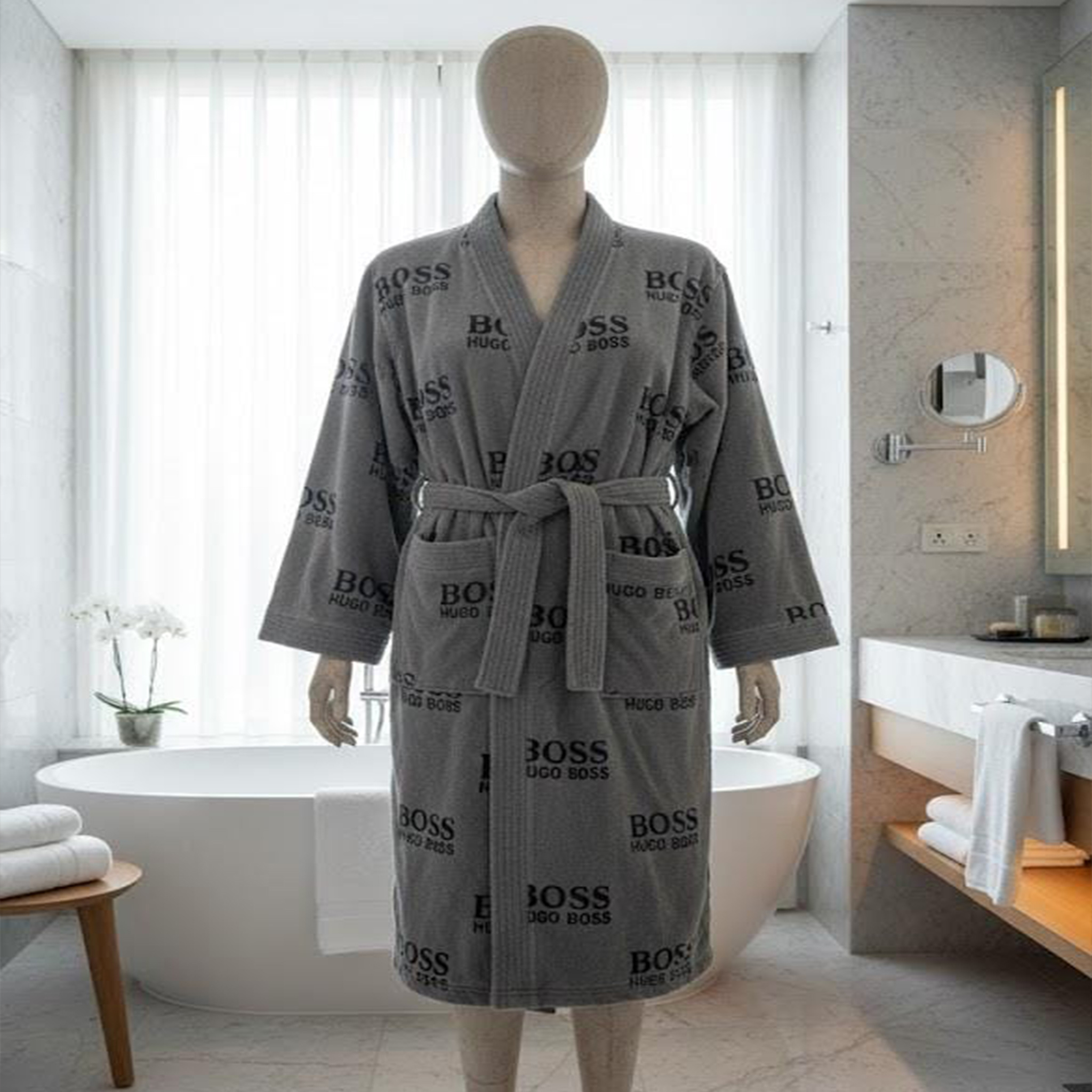 Hooded Bathrobe – Boss  Style Design,XLtoXXL
