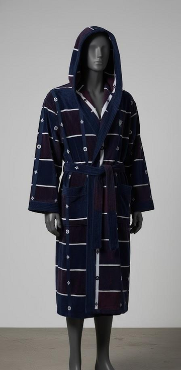 Hooded Bathrobe – LV Style Design,XLtoXXL