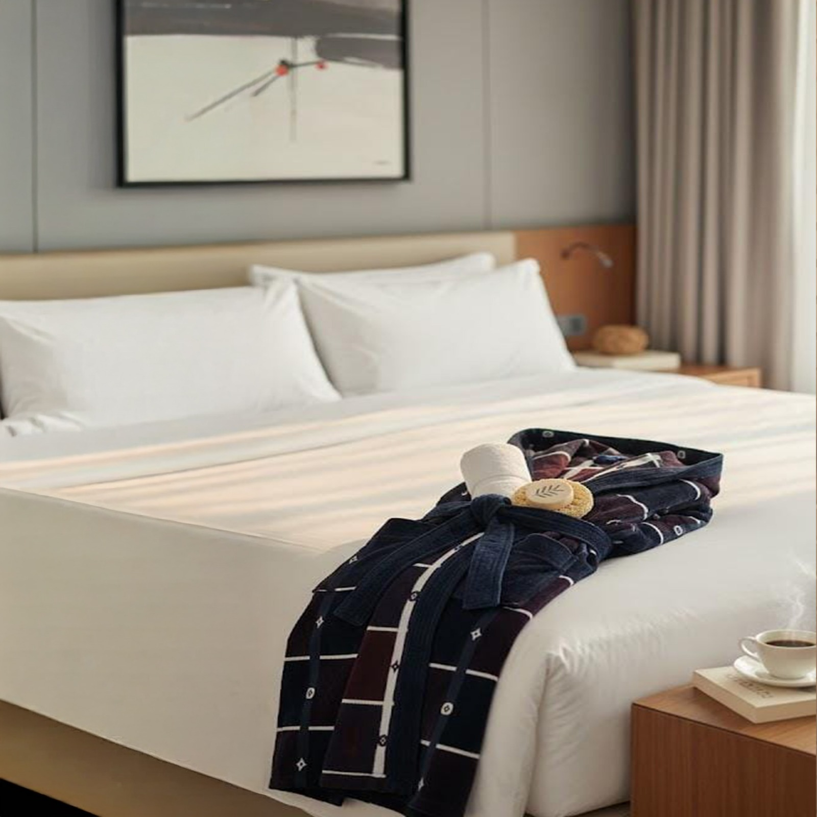 Hooded Bathrobe – LV Style Design,XLtoXXL
