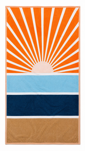 Beach towel , 90 x 160 , 100% cotton ,Highly absorbent ,Sunburst Beach Towel