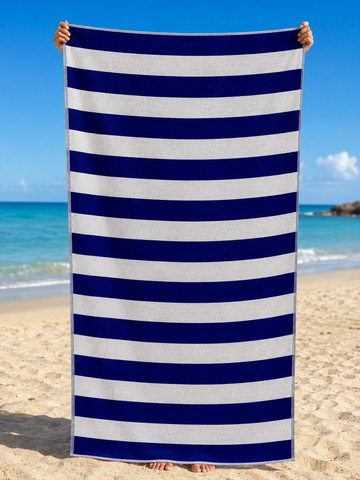 Beach towel ,80 X 170 cm , 100% cotton , Highly absorbent ,Striped Beach Towel