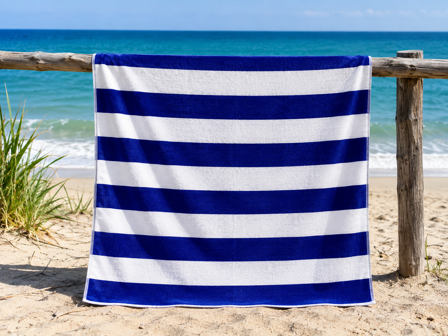 Beach towel ,80 X 170 cm , 100% cotton , Highly absorbent ,Striped Beach Towel