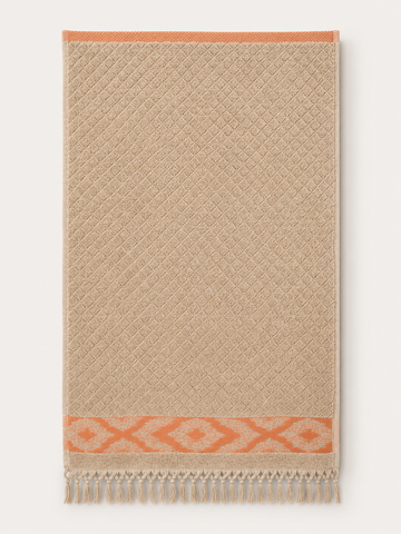 Face Towel  diamond Textured 100% Cotton with Tassels – 50×100 cm