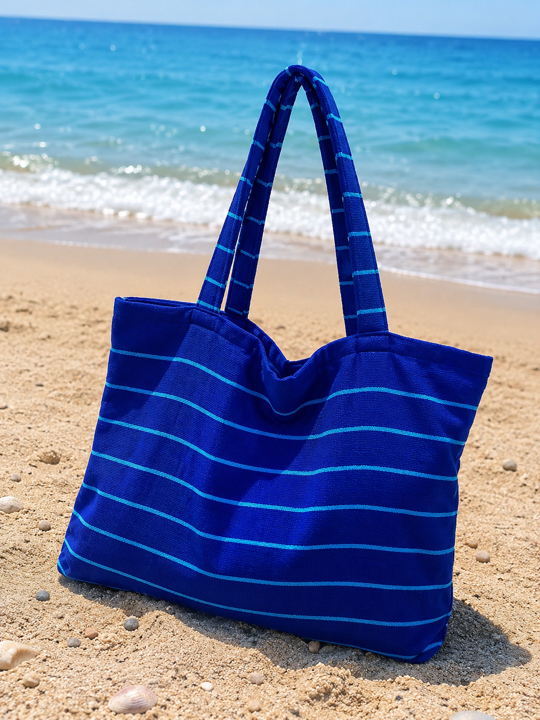 Convertible Beach Towel Bag ,86*170 , 100% natural cotton , 2-in-1 Beach Towel & Tote Bag ,Flat Front & Terry Back
