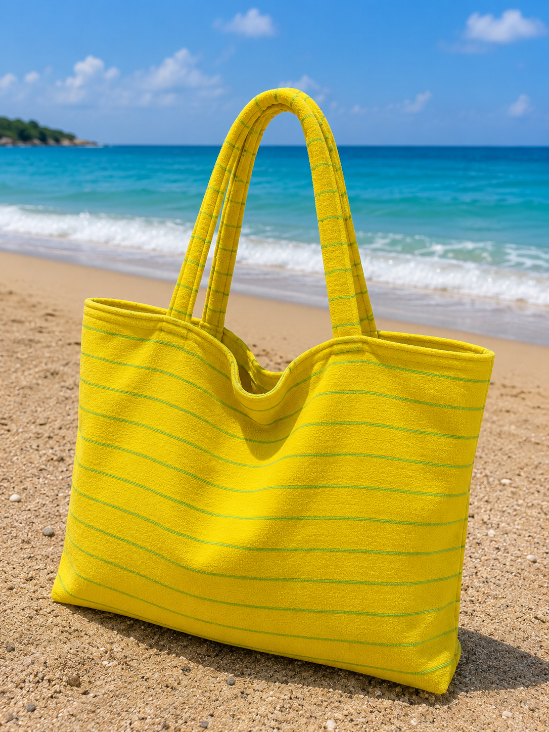 Convertible Beach Towel Bag ,86*170 , 100% natural cotton , 2-in-1 Beach Towel & Tote Bag ,Flat Front & Terry Back