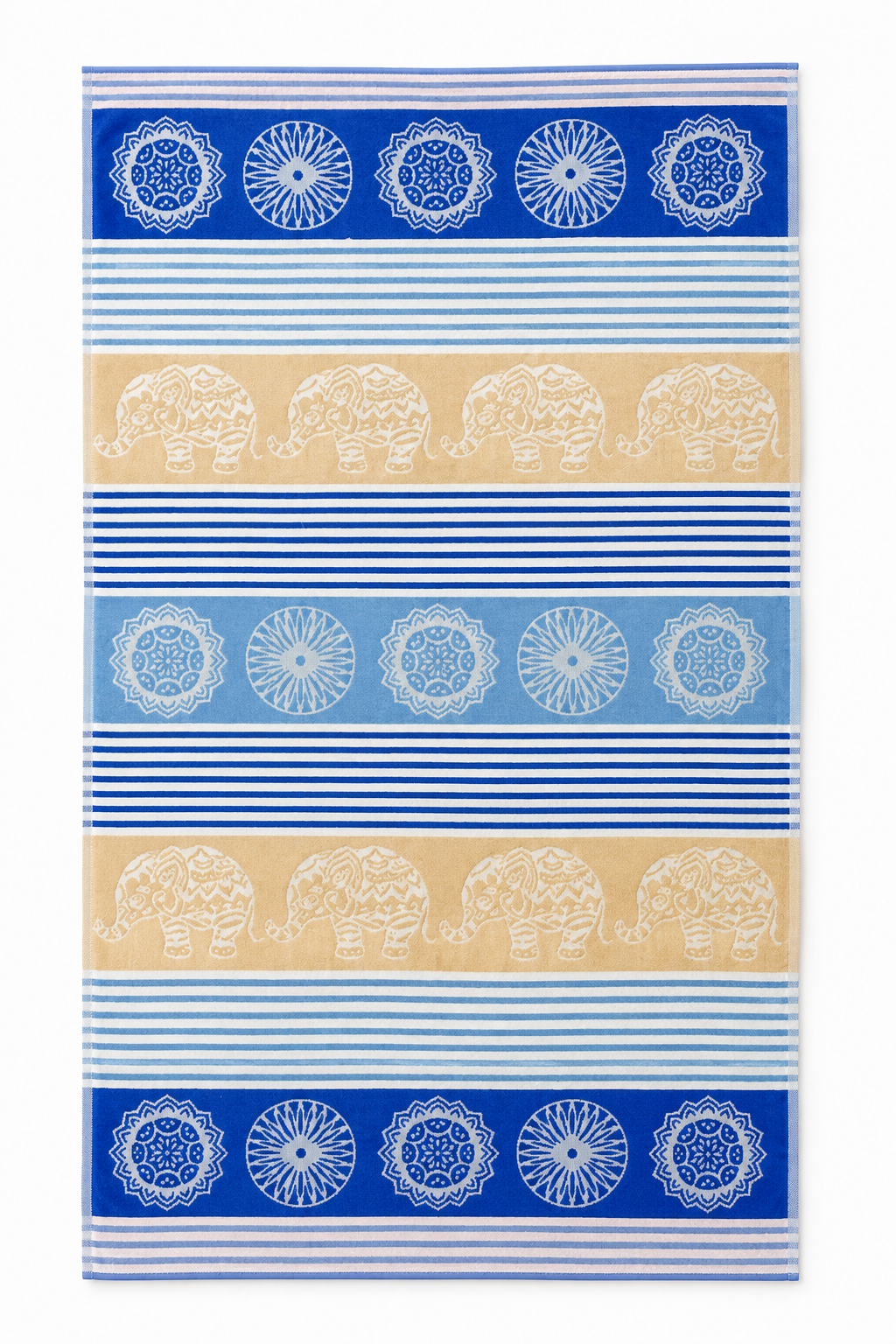 Pareomix Beach towel , 86 x 170 , 100% cotton ,Highly absorbent , Mandala Elephant design