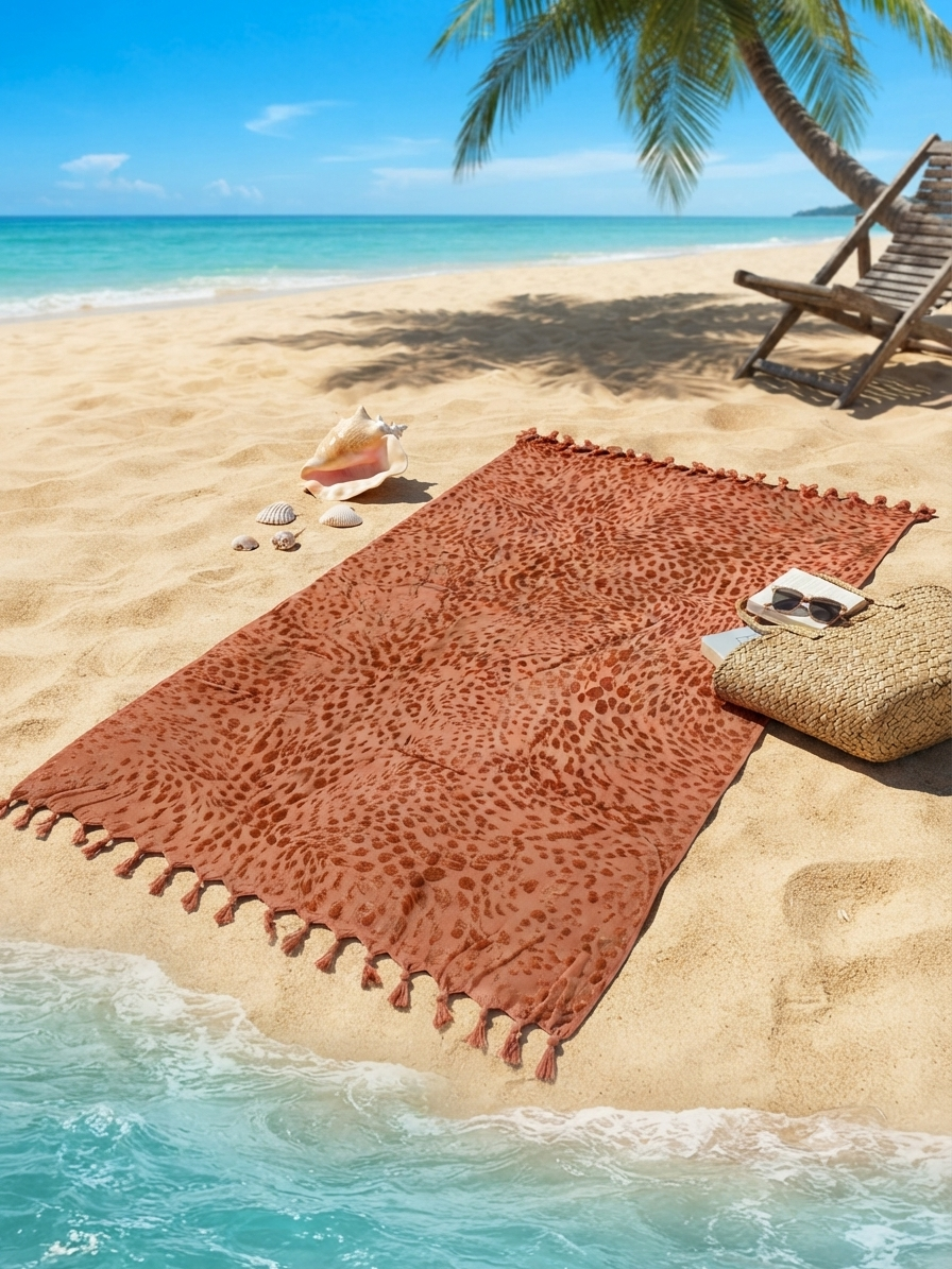 Beach towel ,86 X 170 cm , 100% cotton , Highly absorbent ,Boho Chic Animal Print Beach Towel