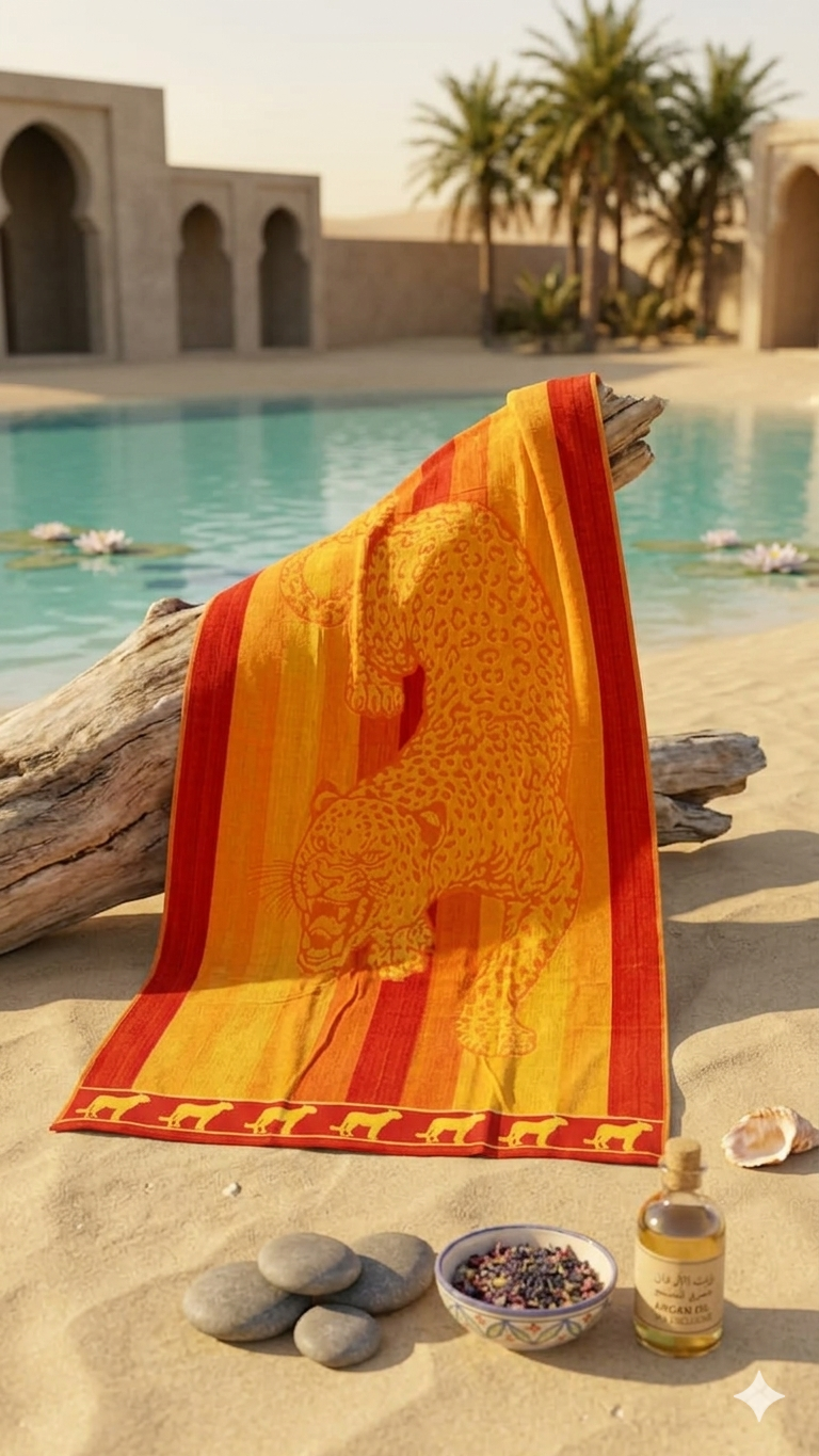 Beach towel, 90*160 cm ,100% cotton ,Leopard Pattern design