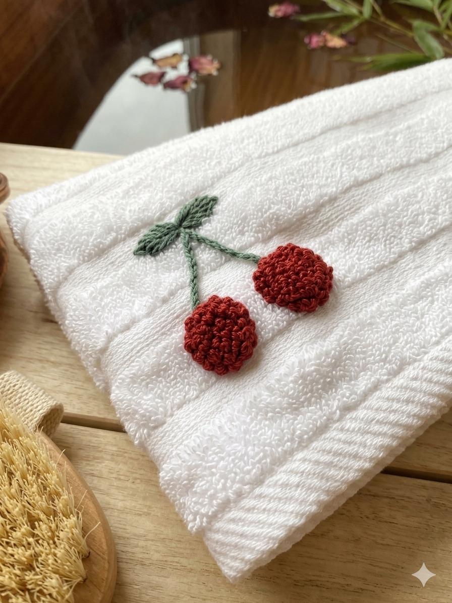 Bath towel 90 x155 cm ,100% cotton cherry design