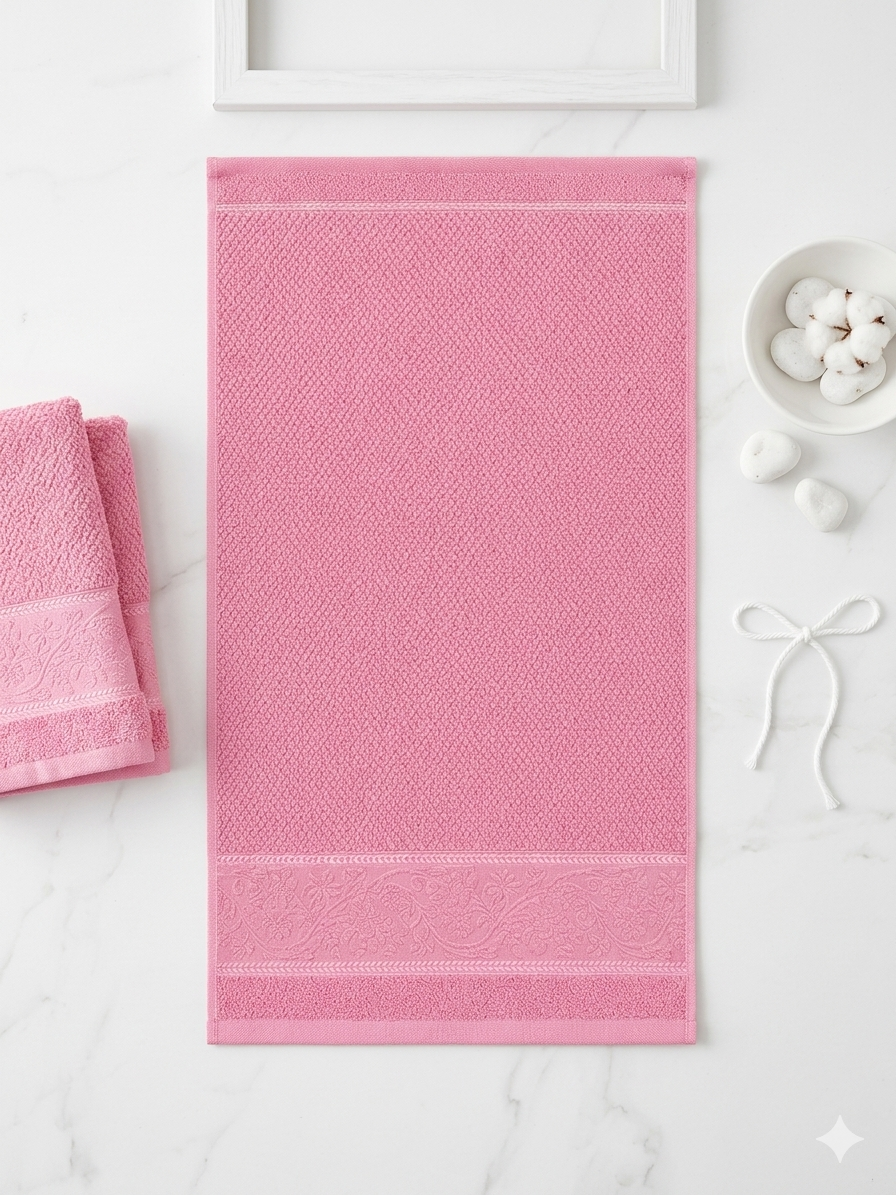 Face towel, 50 x 100 cm, 100% cotton, Textured Floral Weave design