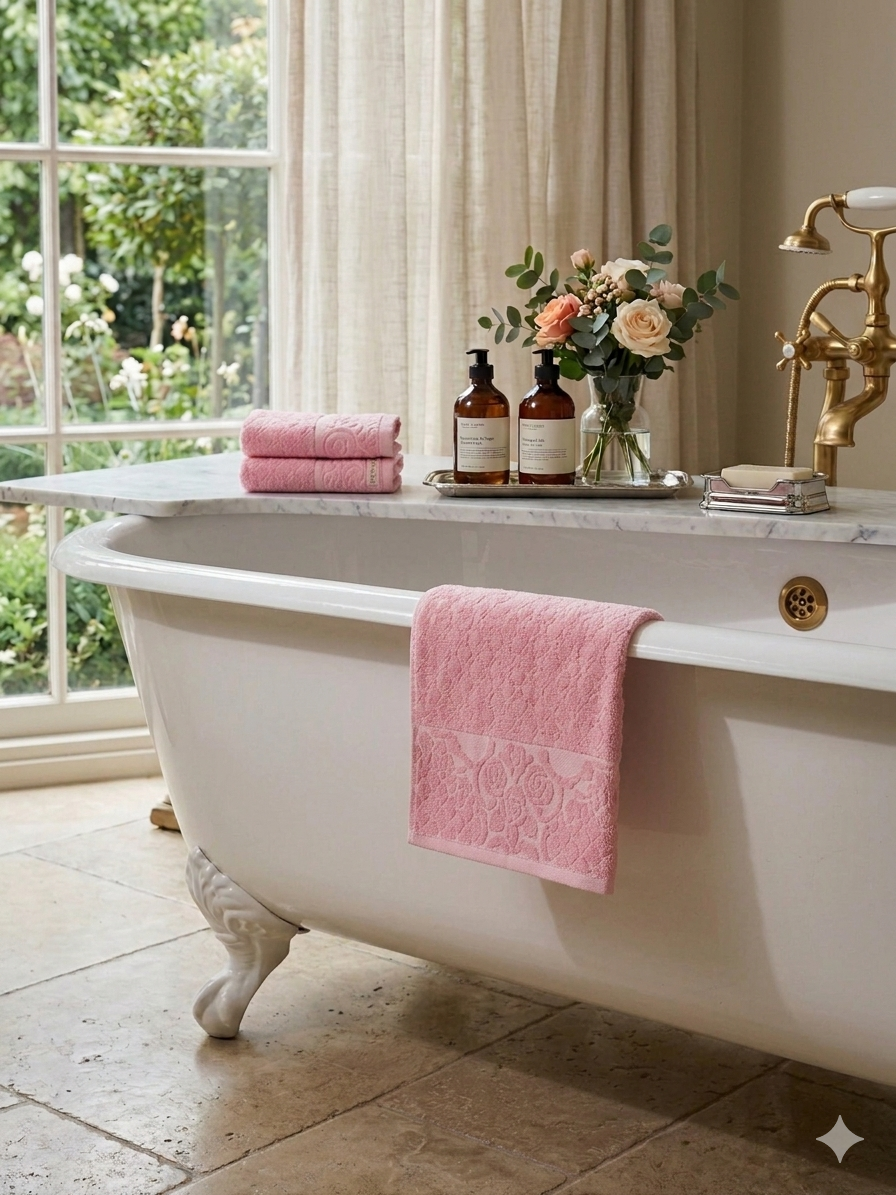 Face towel, 50 x 90 cm, 100% cotton, Blossom Jacquard design
