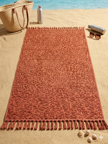 Beach towel ,86 X 170 cm , 100% cotton , Highly absorbent ,Boho Chic Animal Print Beach Towel