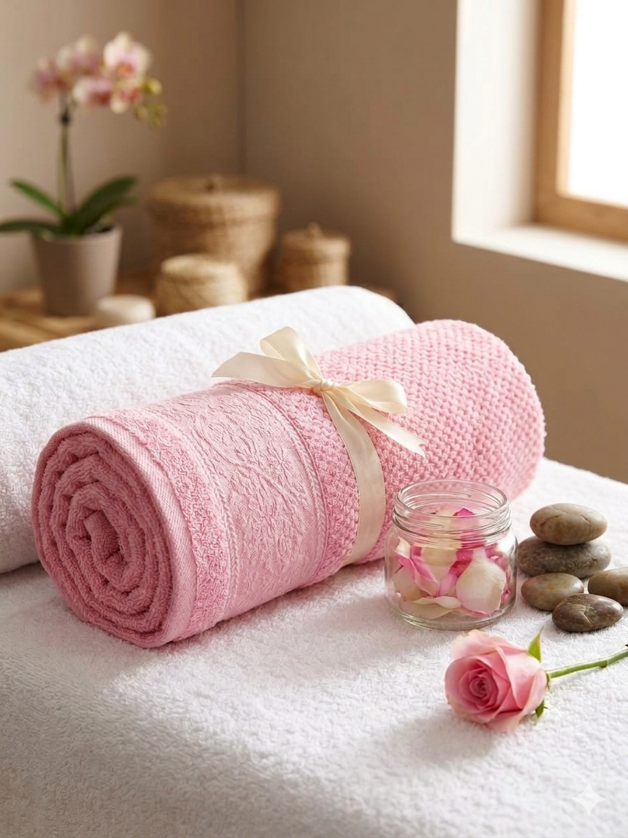 Face towel, 50 x 100 cm, 100% cotton, Textured Floral Weave design
