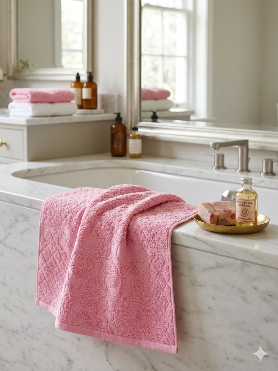 Face towel, 50 x 90 cm, 100% cotton, Blossom Jacquard design