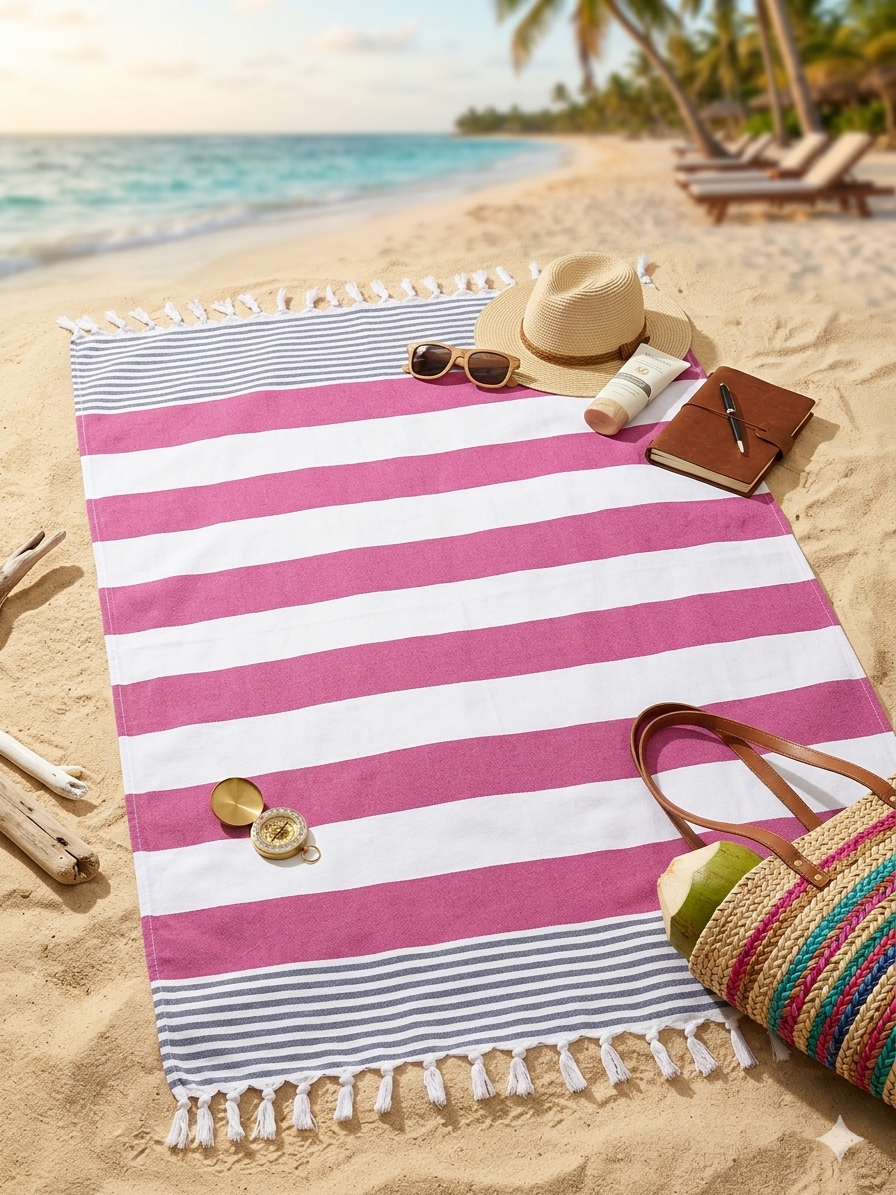 beach towel ,90 X 160 cm , 100% cotton , Highly absorbent