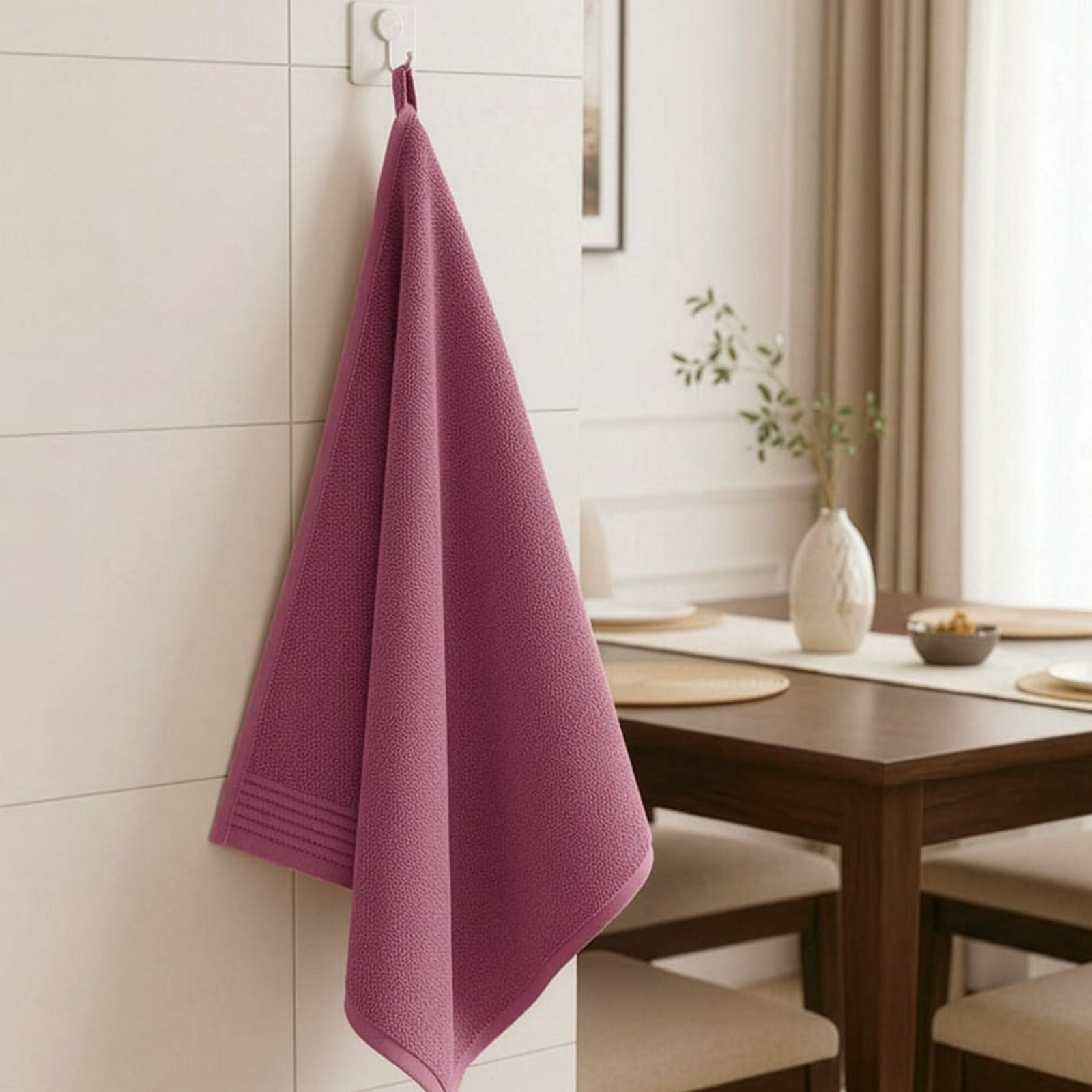 Table towel (65×65 cm) and hand towel (50×50 cm),100% cotton