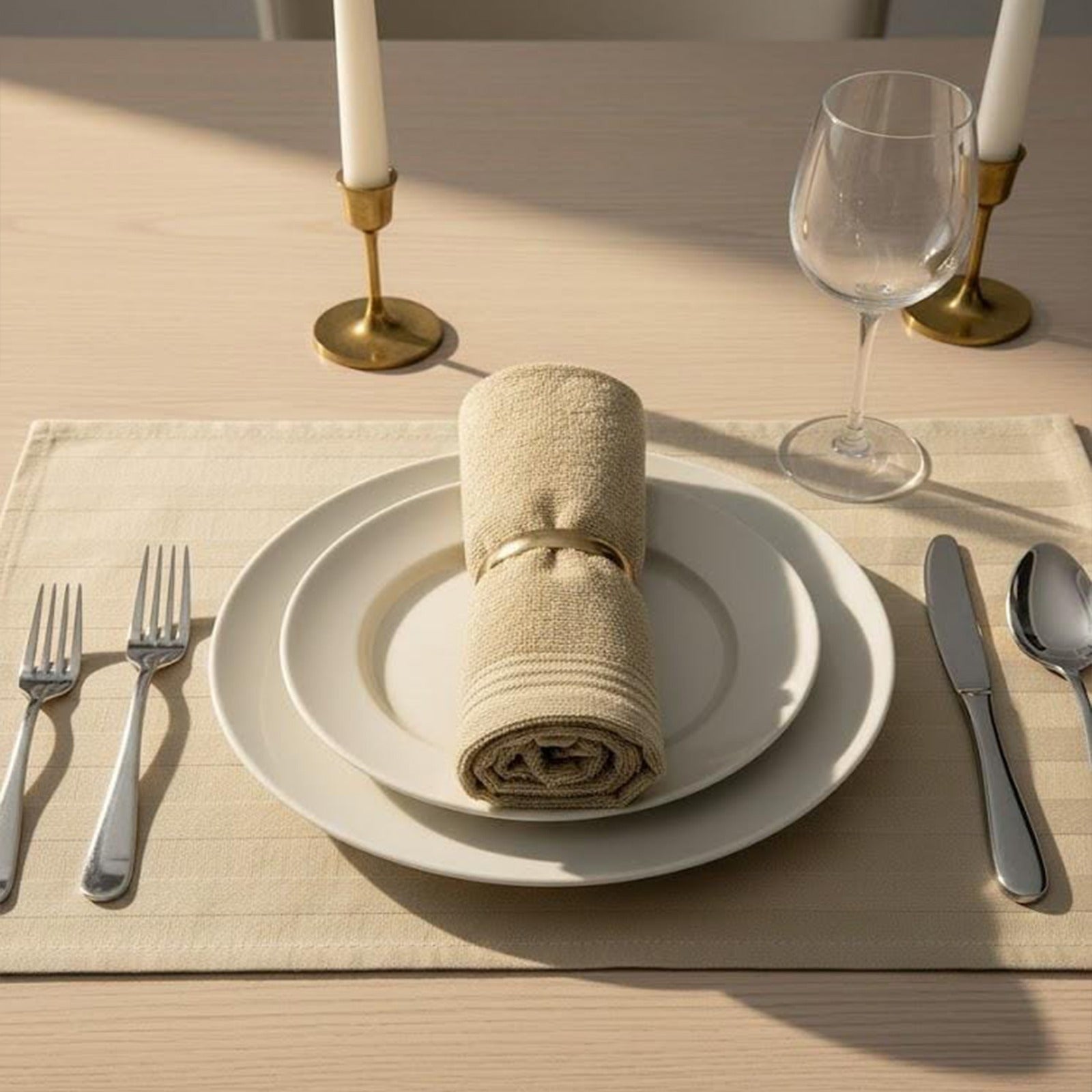 Table towel (65×65 cm) and hand towel (50×50 cm),100% cotton