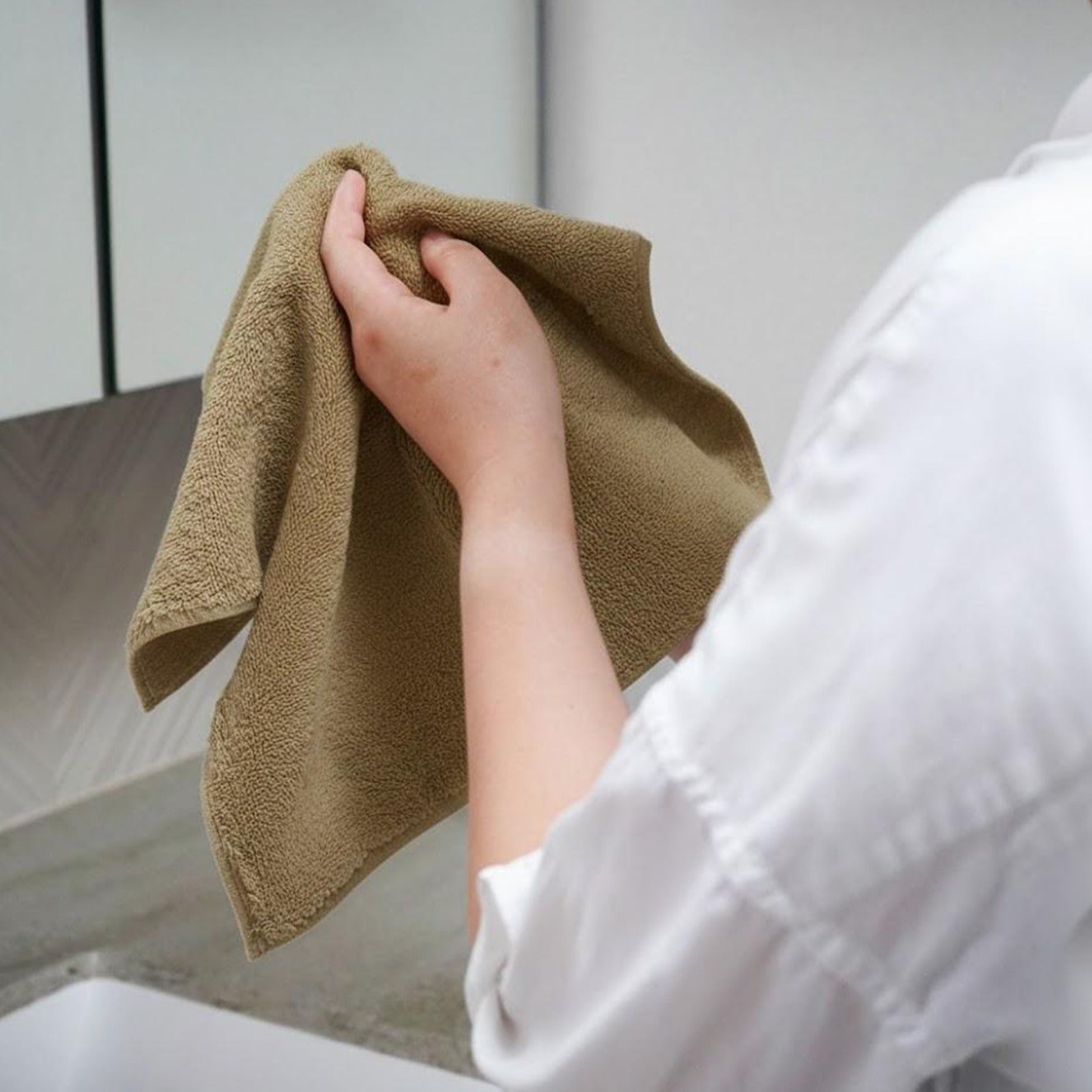 Hand towel ,Biege, 100% Cotton