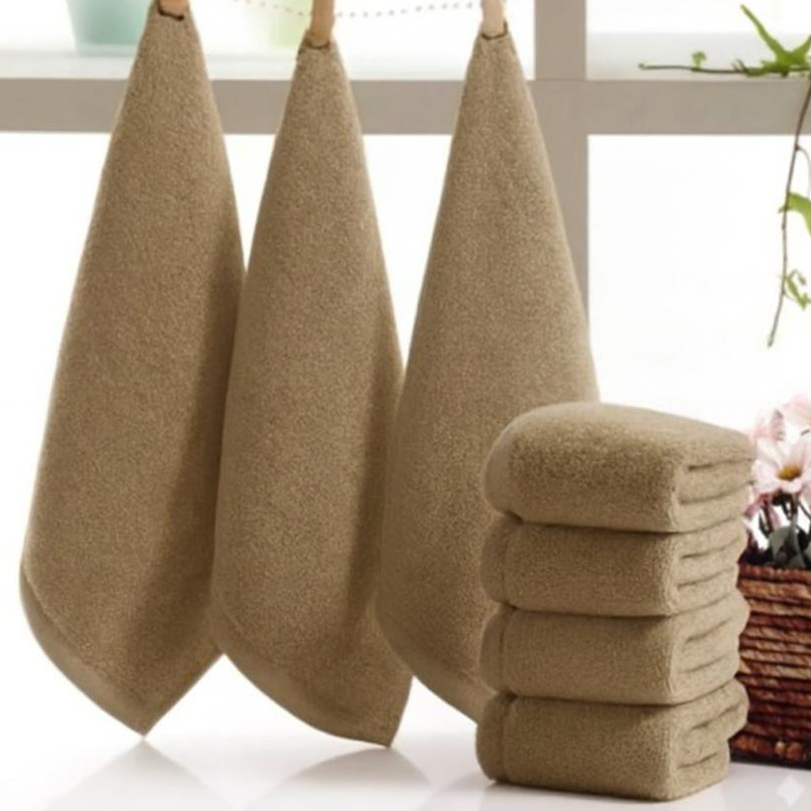 Hand towel ,Biege, 100% Cotton