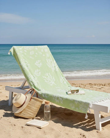 Beach Towel, 100% Cotton ,size 86*160  cm ,Fresh Coral Design