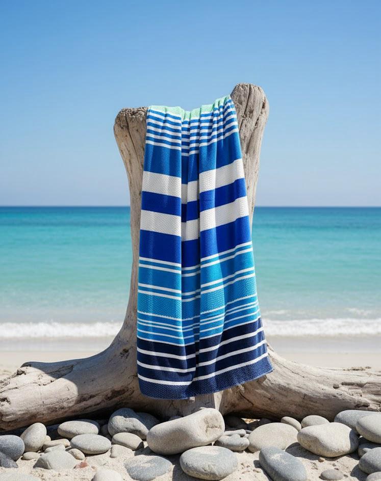 Beach Towel, 100% Cotton ,size 86*158 cm ,Colorful Summer Stripe Design