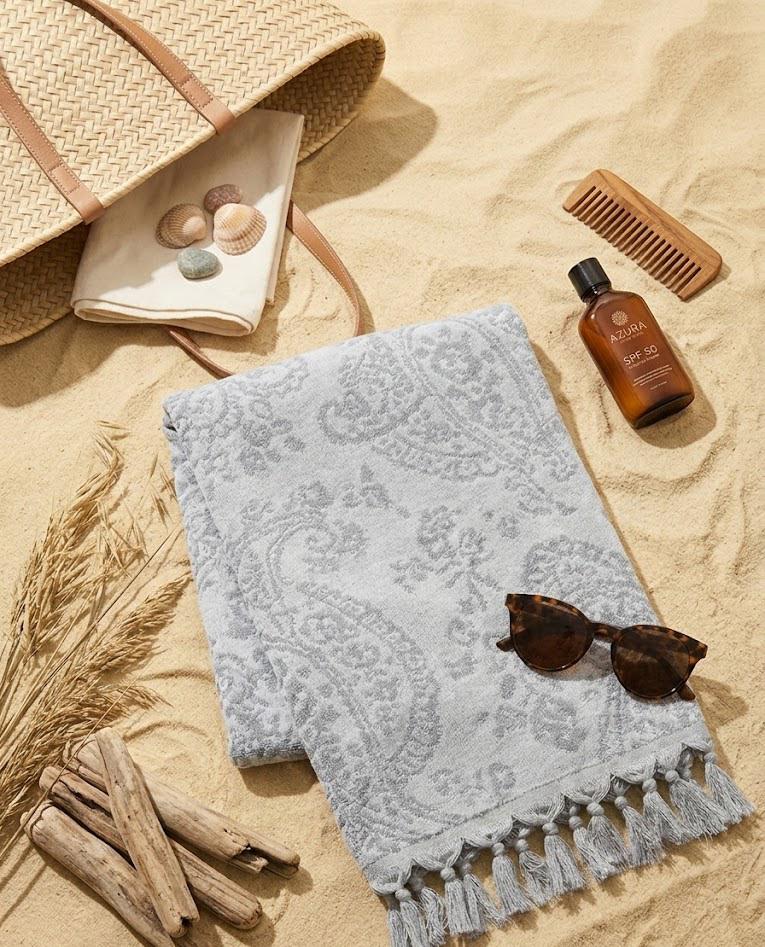 Beach Towel, 100% Cotton ,size 86*170 cm ,Paisley Pattern