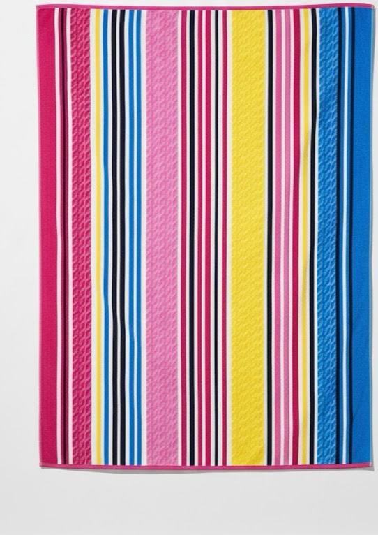 Beach Towel, 100% Cotton, Size 135 x 165 cm, Vibrant Multicolor Striped
