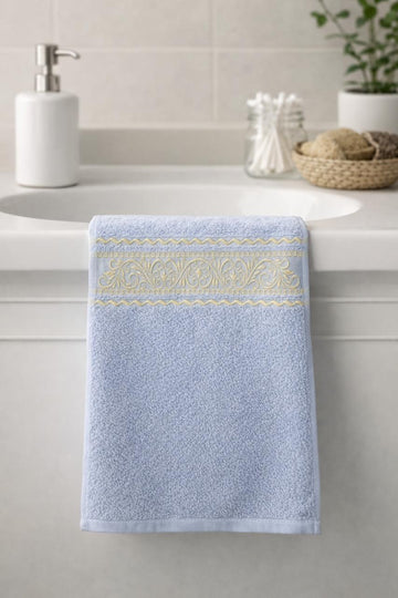 Hand Towel ,40 x 60 cm,100% Cotton, powder blue
