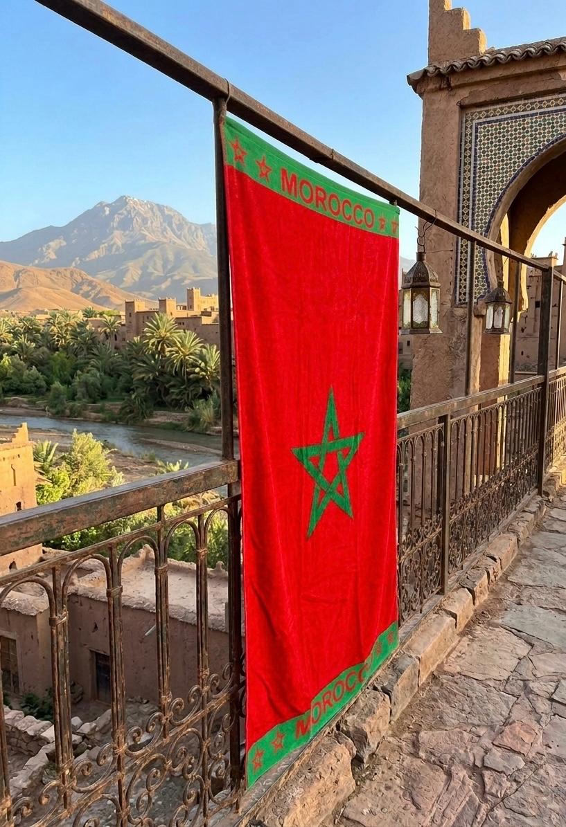 Beach Towel, 100% Cotton ,size 90 x 160 cm , Morocco Velour Design