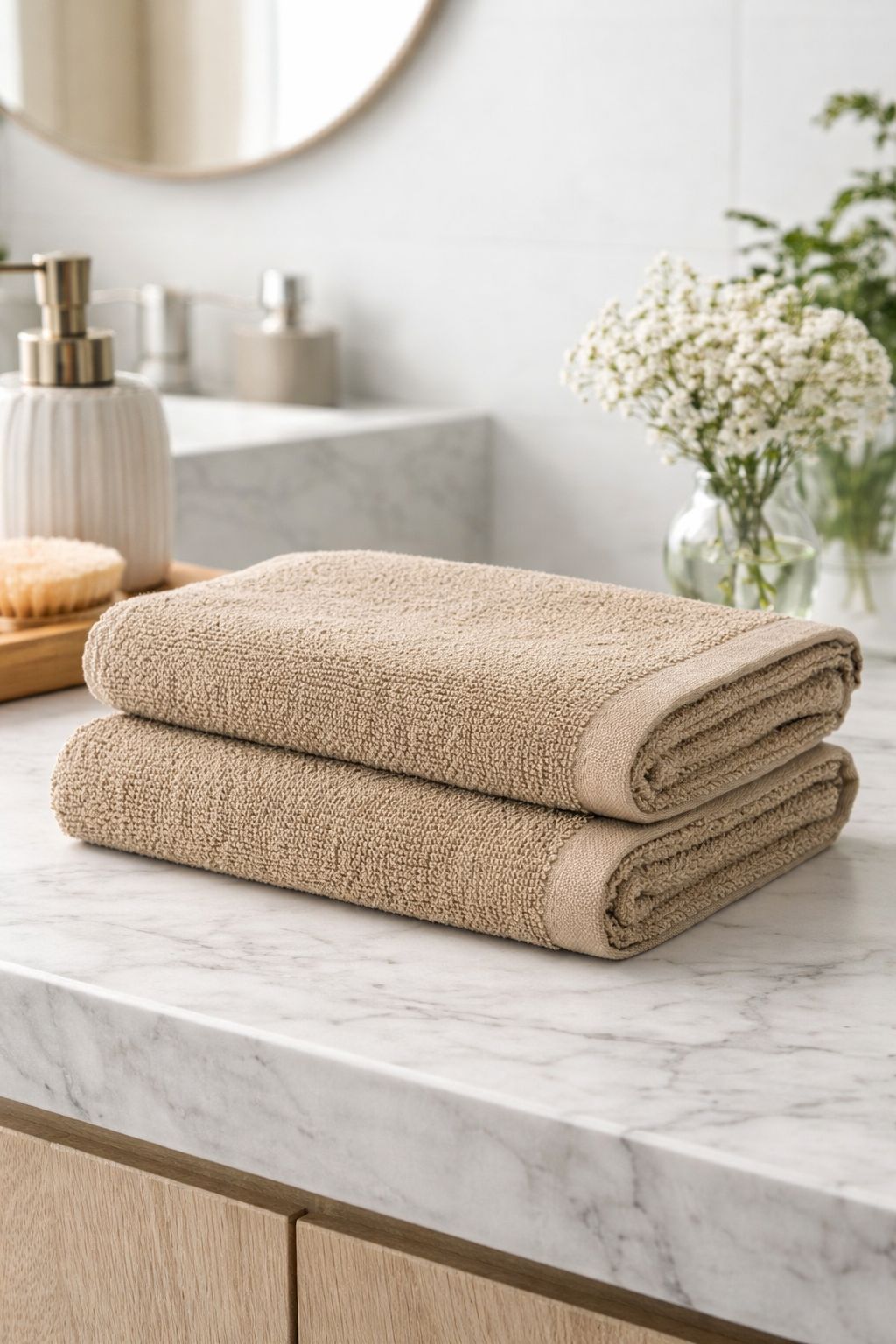 Hand towel ,Biege, 100% Cotton