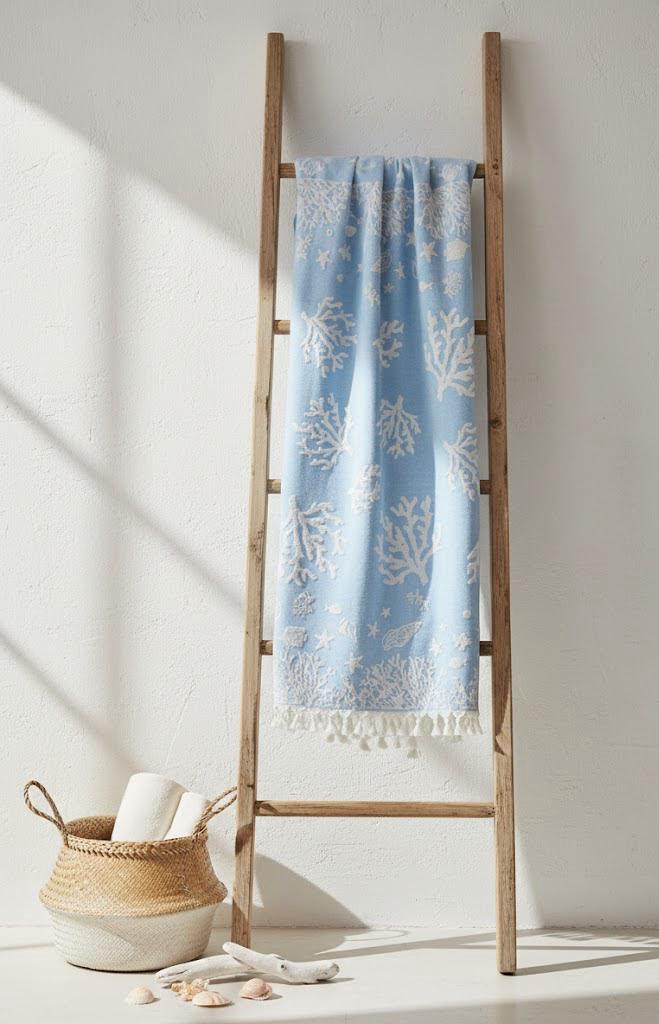 Beach Towel, 100% Cotton ,size 86*160  cm ,Fresh Coral Design