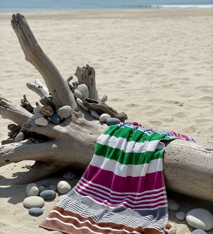 Beach Towel, 100% Cotton ,size 86*158 cm ,Colorful Summer Stripe Design