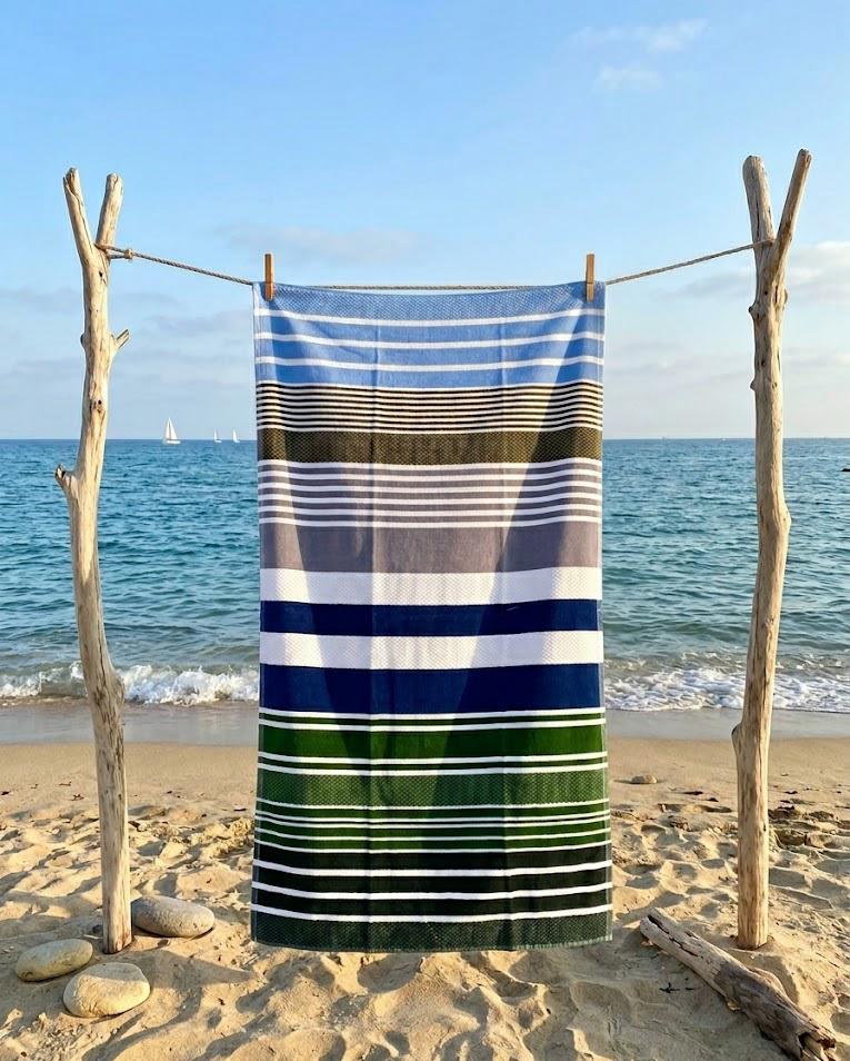 Beach Towel, 100% Cotton ,size 86*158 cm ,Colorful Summer Stripe Design