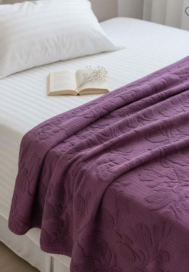 Bed coverlet , 100% cotton , Elegant terry design
