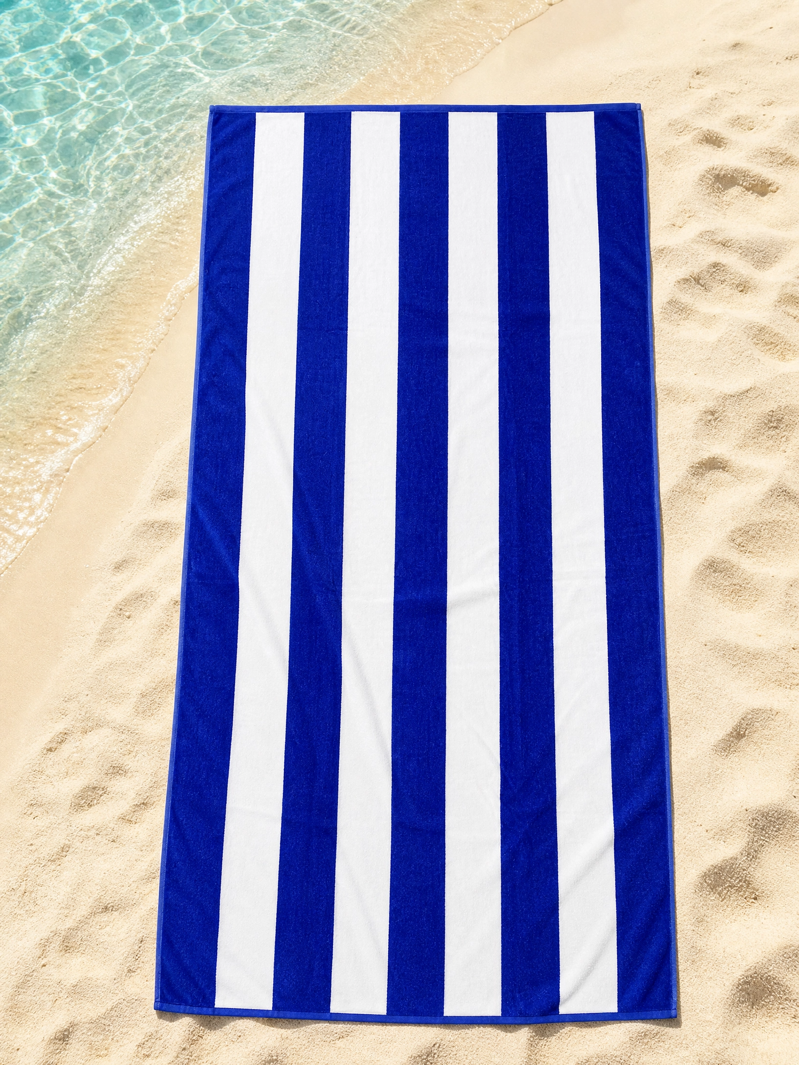 Beach towel , 90 x 180 , 100% cotton ,Highly absorbent ,Classic Blue & White Striped  Beach Towel