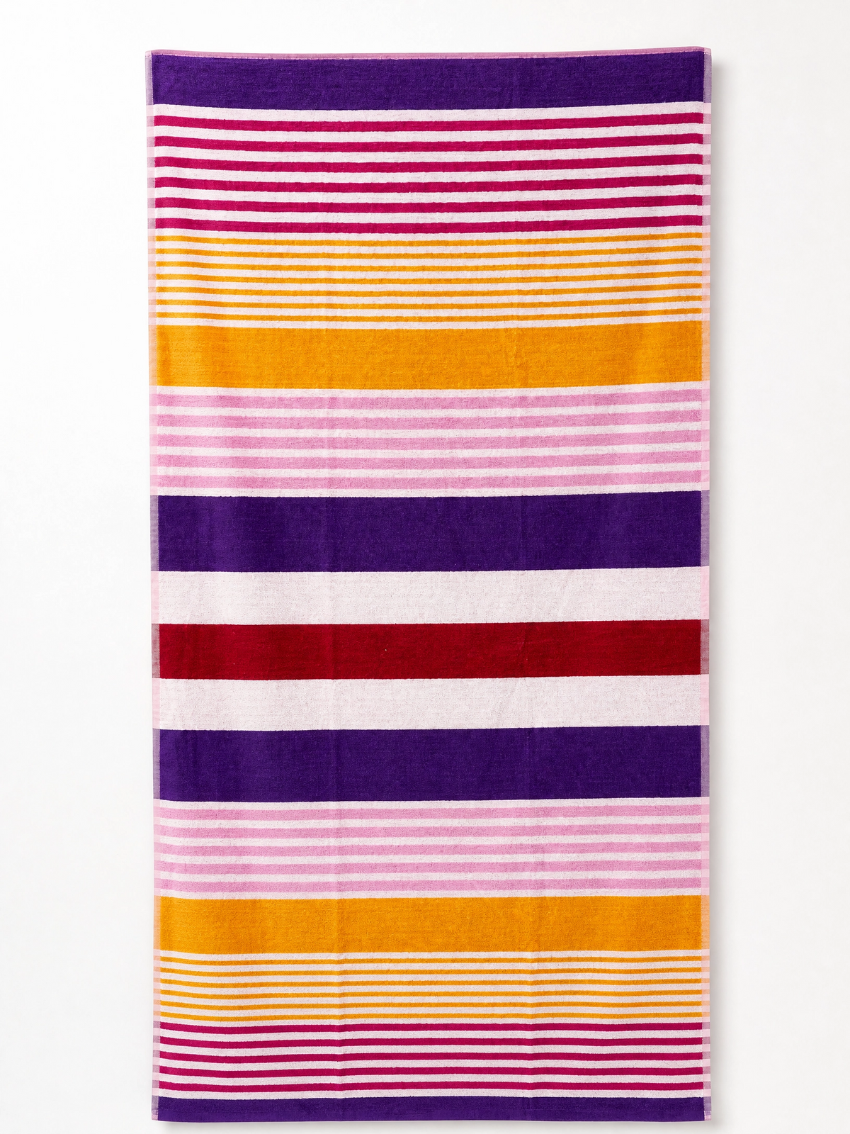 Beach towel , 86 x 160  cm, 100% cotton ,Highly absorbent ,Vibrant Sunset Striped Beach Towel