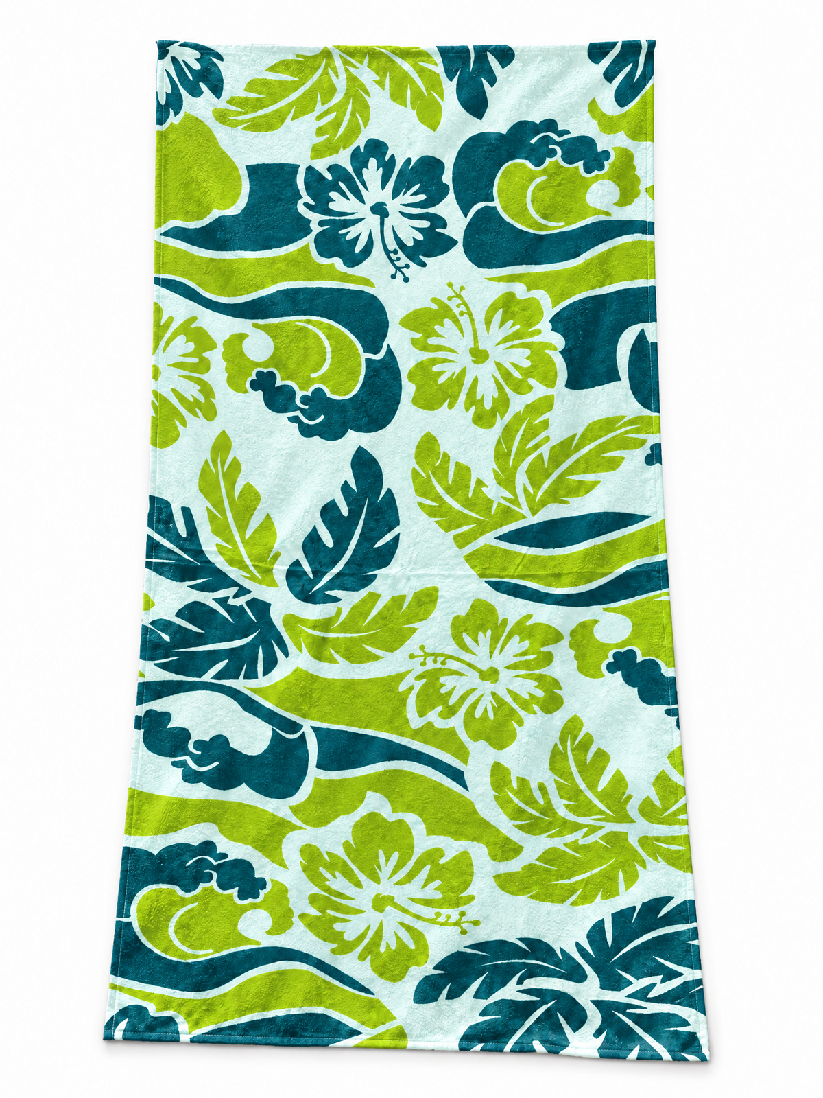 Beach Towel ,70x 150  cm, 100% cotton ,Highly absorbent ,Tropical Hibiscus & Wave Beach Towel