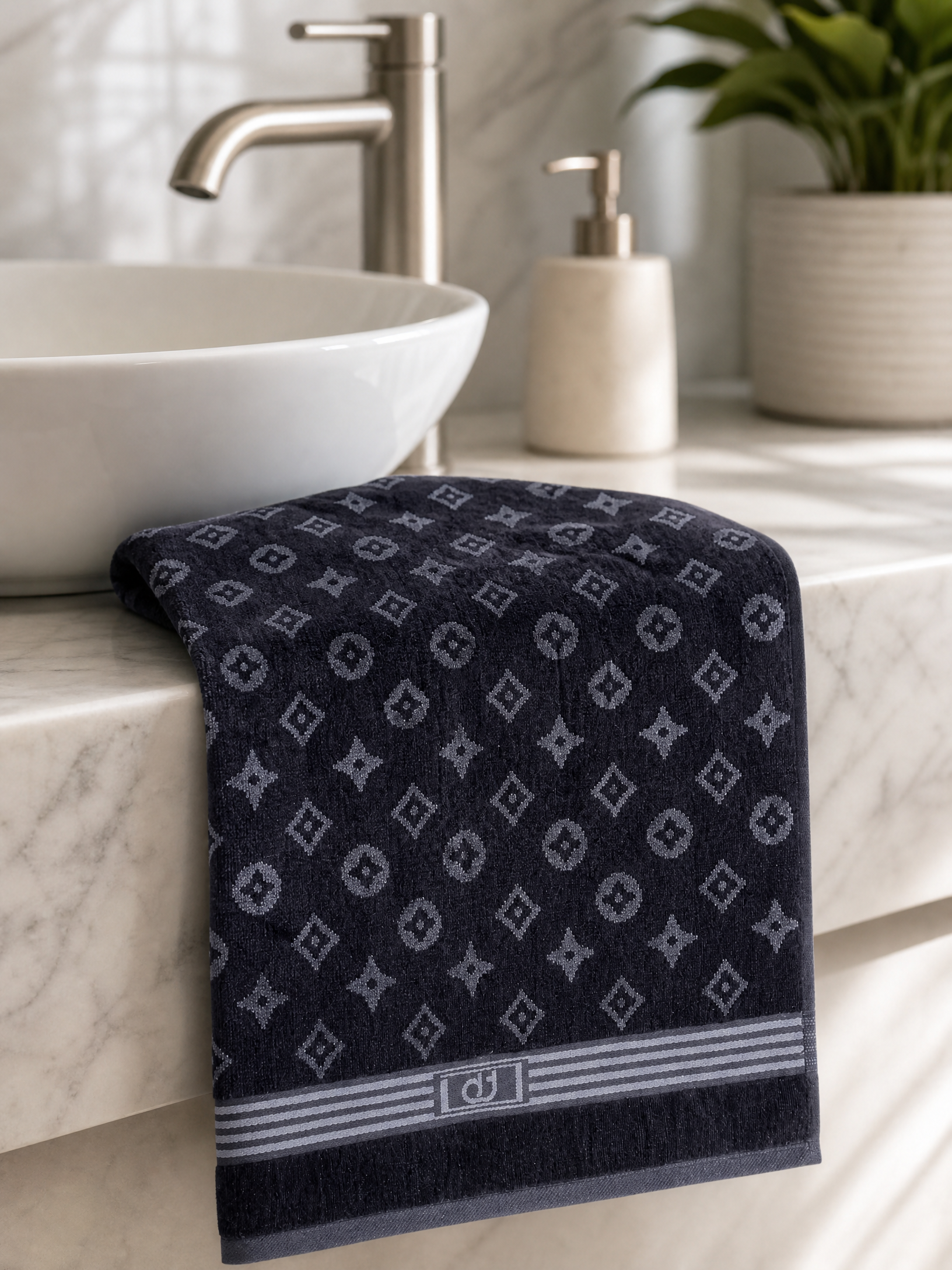 Facetowel , 50*100 , 100% cotton, Highly absorbent , LV design