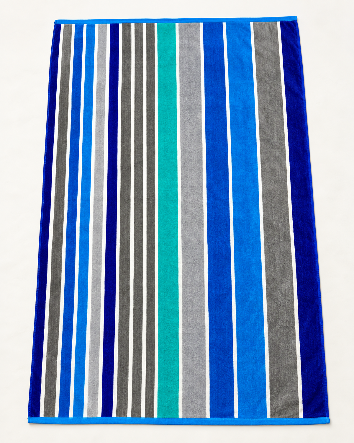 Jumbo Beach Towel ,140x 200  cm, 100% cotton ,Highly absorbent ,Vibrant  Blue & Teal Jumbo Striped Beach Towel