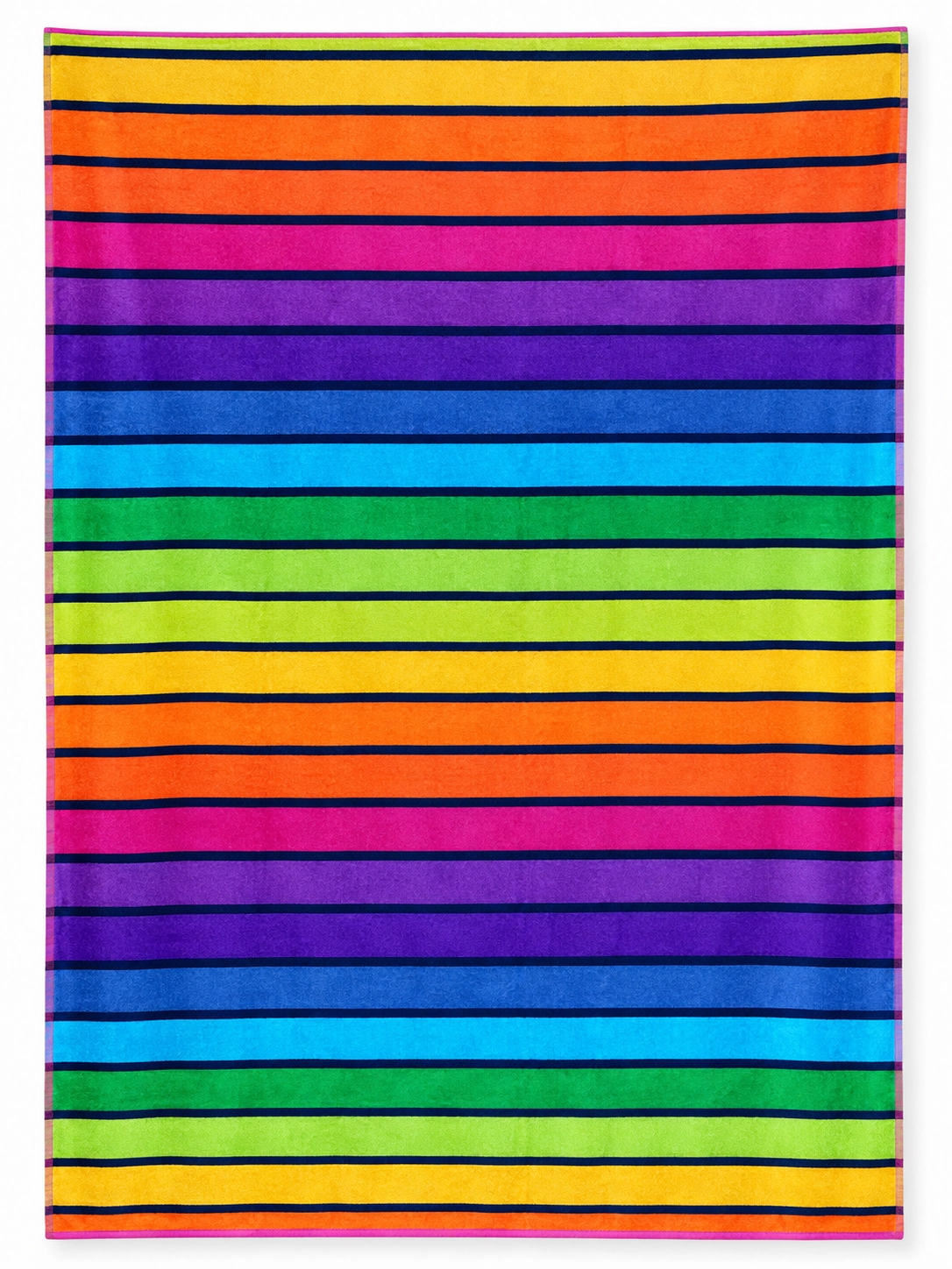 Jumbo Beach Towel ,140x 180 cm, 100% cotton ,Highly absorbent ,Vibrant Rainbow Striped Jumbo Striped Beach Towel