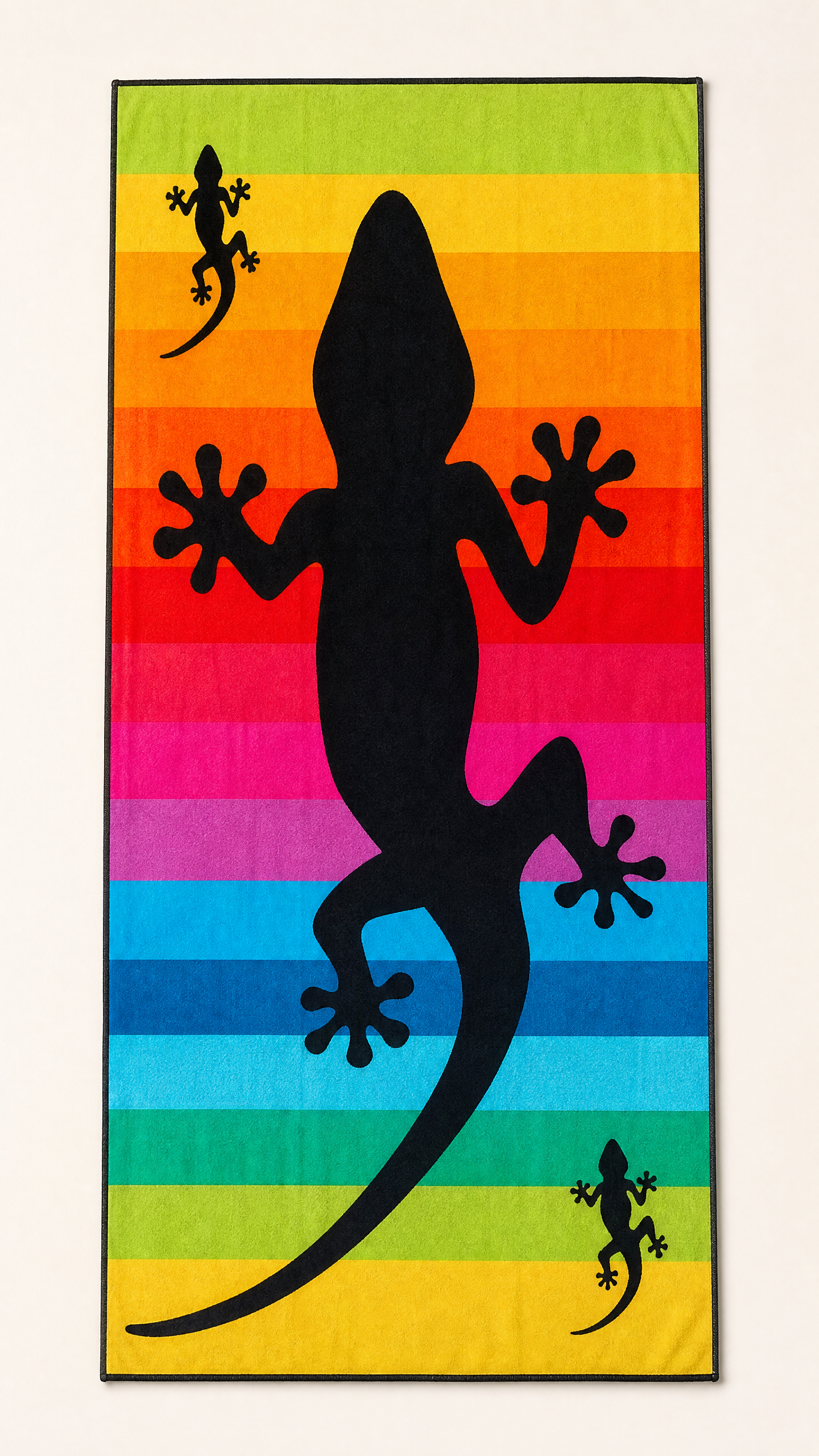 Beach towel , 86 x 160 , 100% cotton ,Highly absorbent ,Vibrant Tropical Gecko Beach Towel