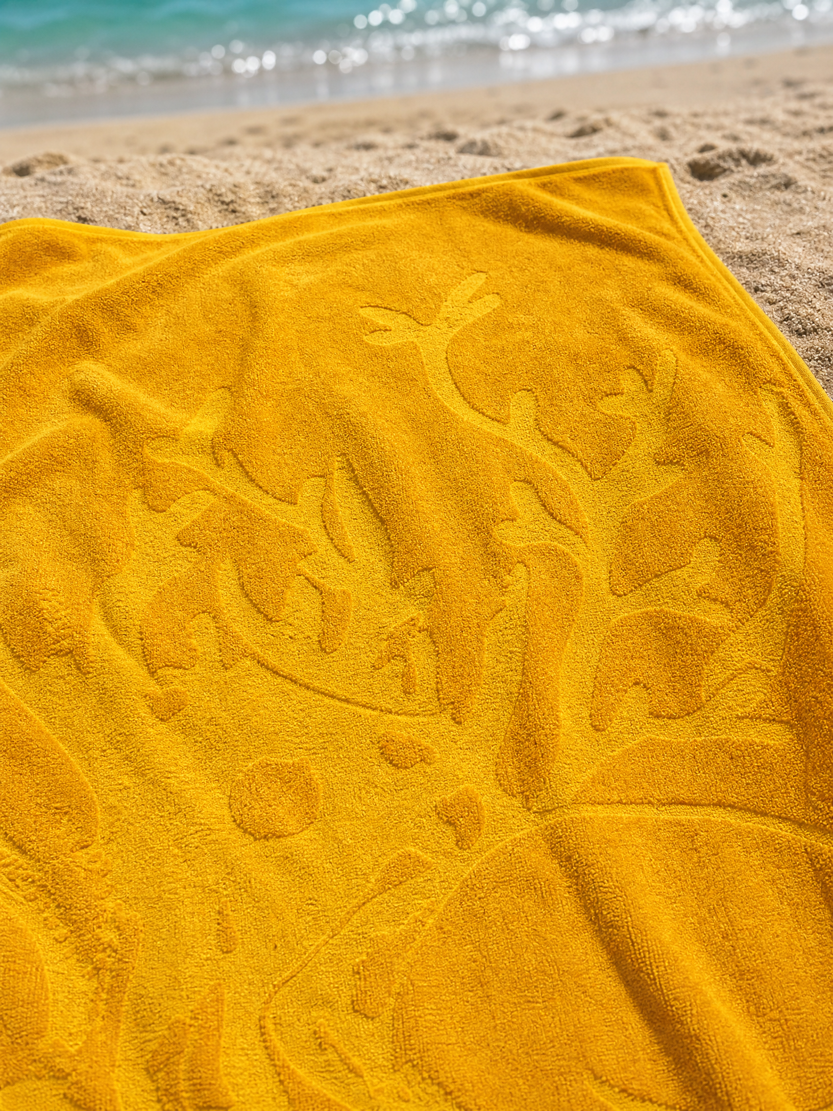 Beach towel , 86 x 160 , 100% cotton ,Highly absorbent , Golden Coral Relief Beach Towel