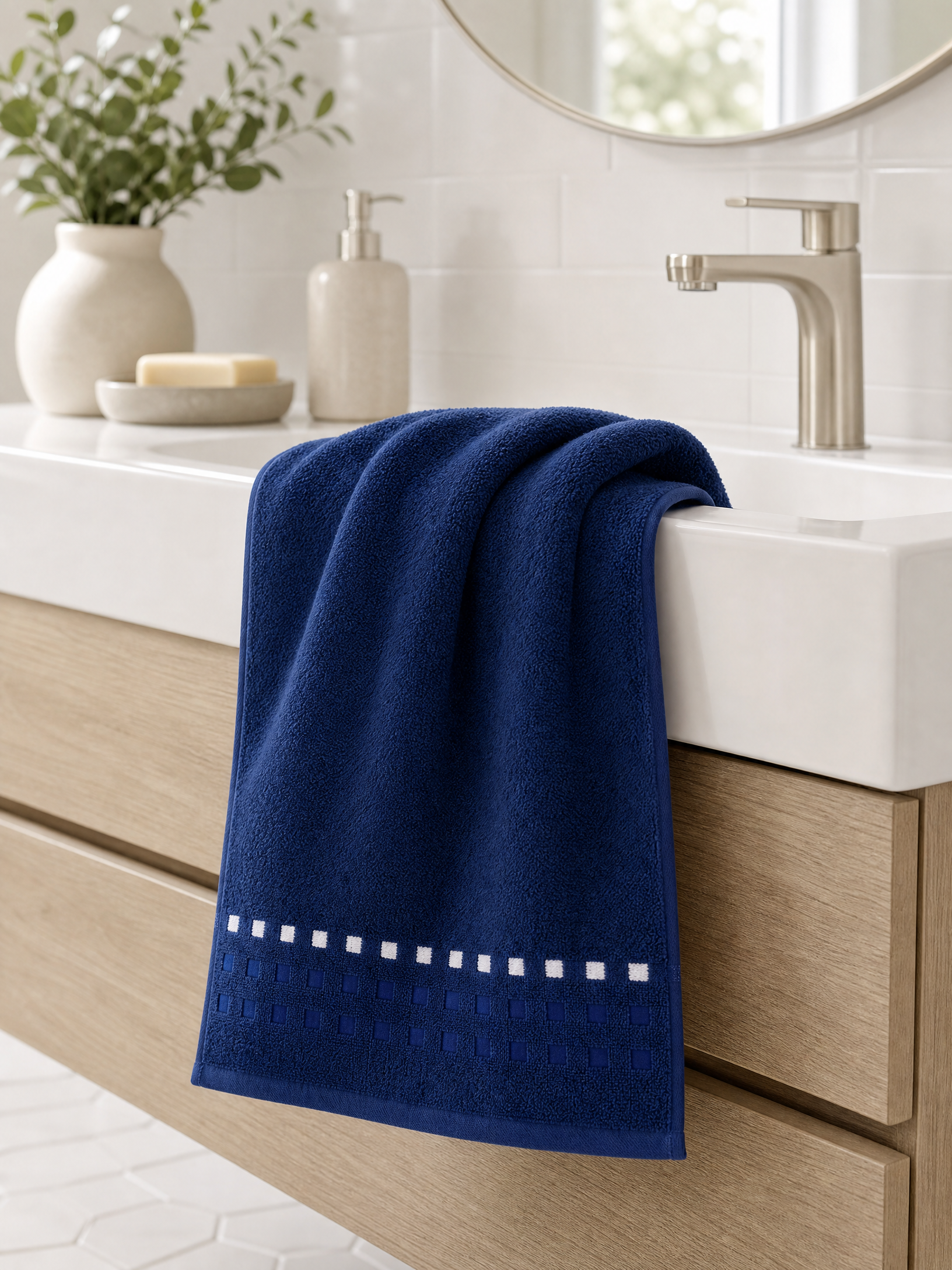 Facetowel , 50*100 , 100% cotton, Highly absorbent , dots pattern design