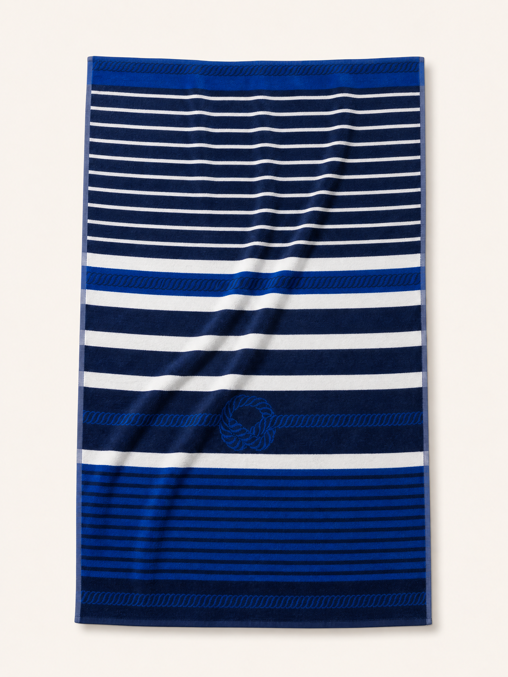 Beach towel , 86 x 170 , 100% cotton ,Highly absorbent ,Nautical Rope-Accented Horizontal Stripe Beach Towel